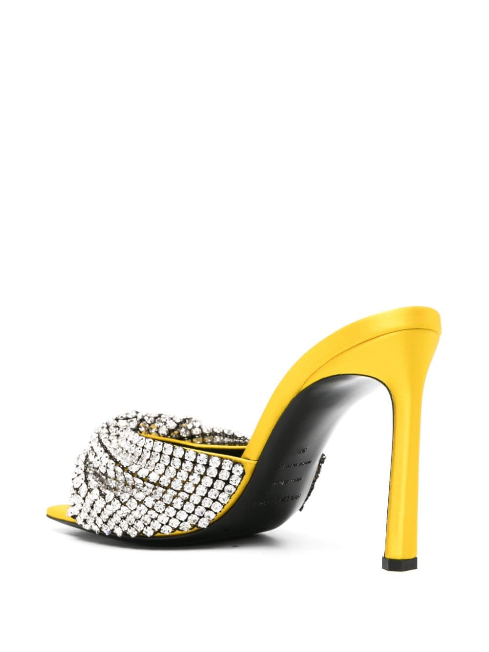 Shop Sergio Rossi Evangelie 95mm Crystal-embellished Mules In Yellow