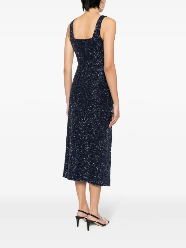 green emerald velvet dress STAUD, Le Sable Dress in Starry Night, Size XL