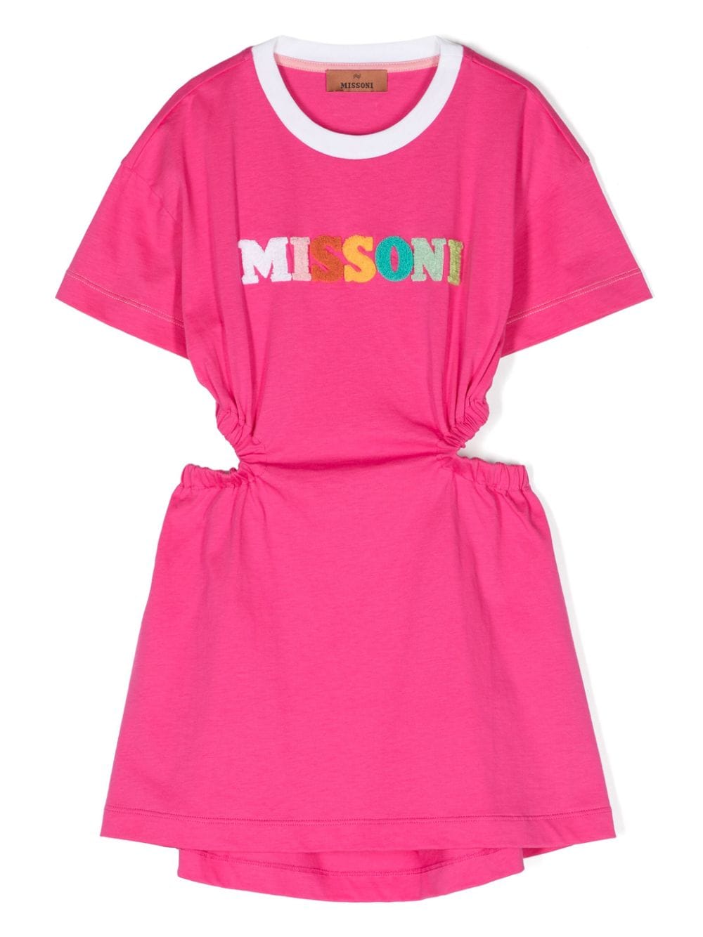 Missoni Kids' Cut-out Cotton Dress In Pink