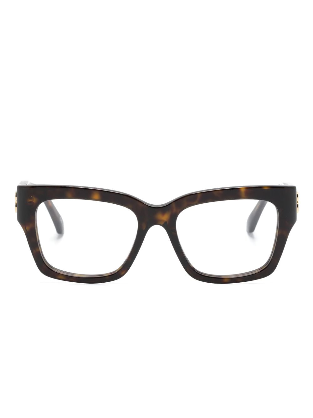 Balenciaga Tortoiseshell Square-frame Glasses In 褐色