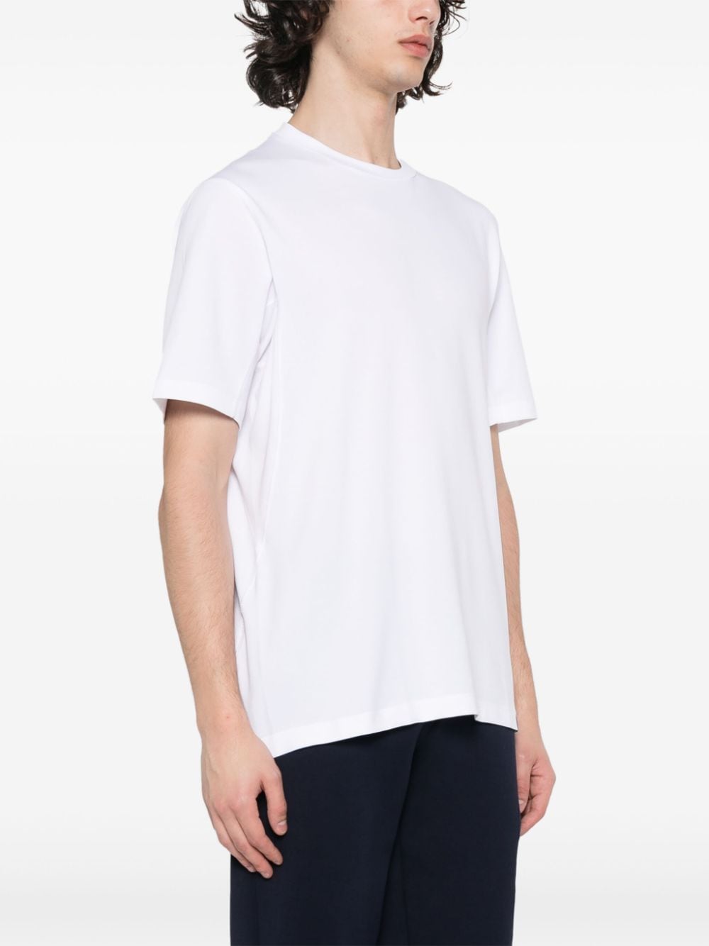 Shop Boggi Milano Piqué Crew Neck T-shirt In White