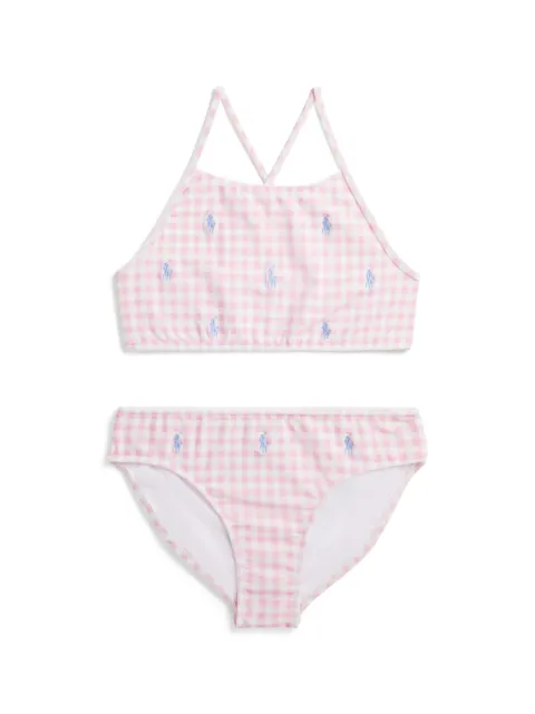 POLO RALPH LAUREN KIDS Polo Pony embroidered two-piece swimsuit