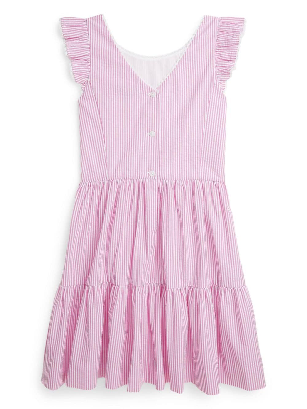Ralph Lauren Kids' Striped Cotton Dress In Pink
