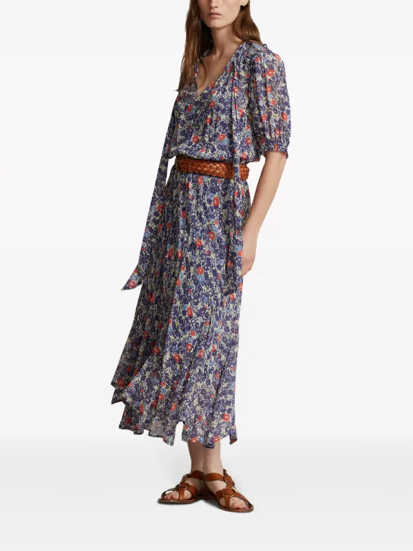 Polo Ralph Lauren floral print Maxi Dress Blue FARFETCH TR