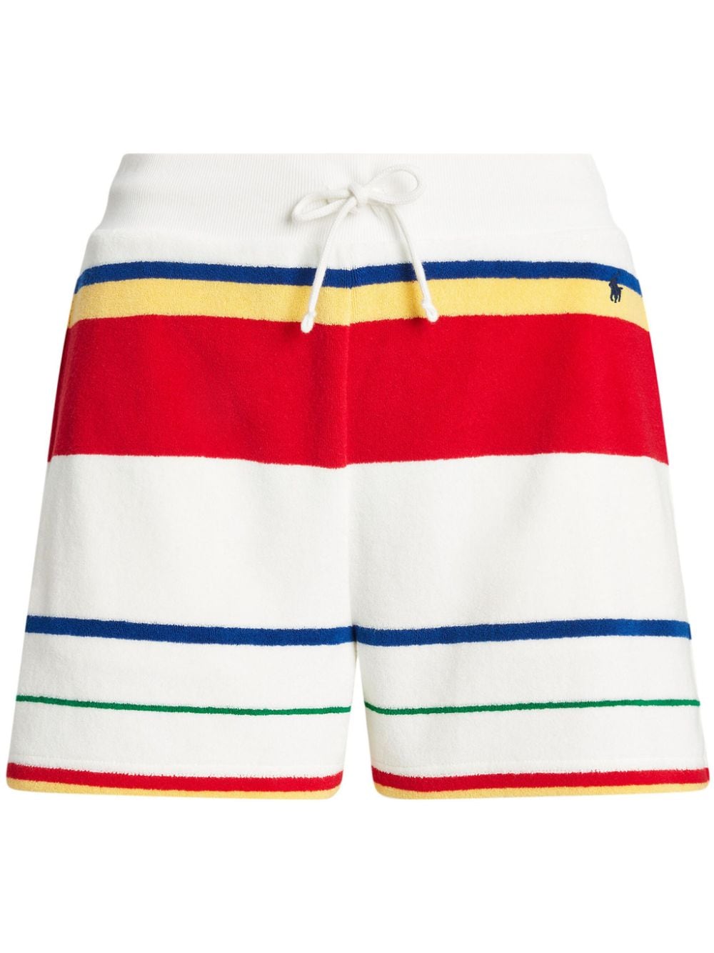 Shop Polo Ralph Lauren Striped Cotton-blend Shorts In White