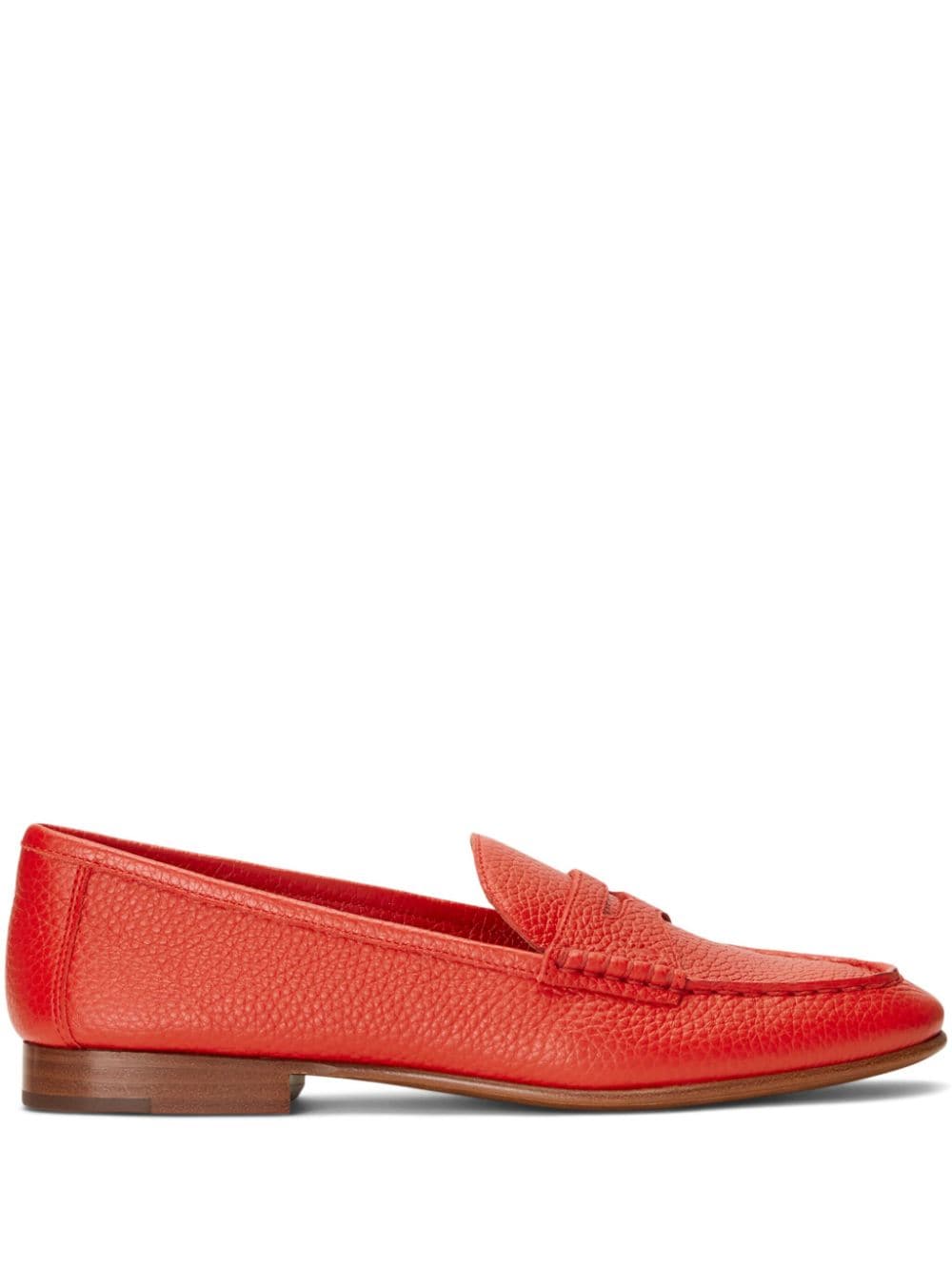Polo Ralph Lauren Leather Penny Loafers In Red