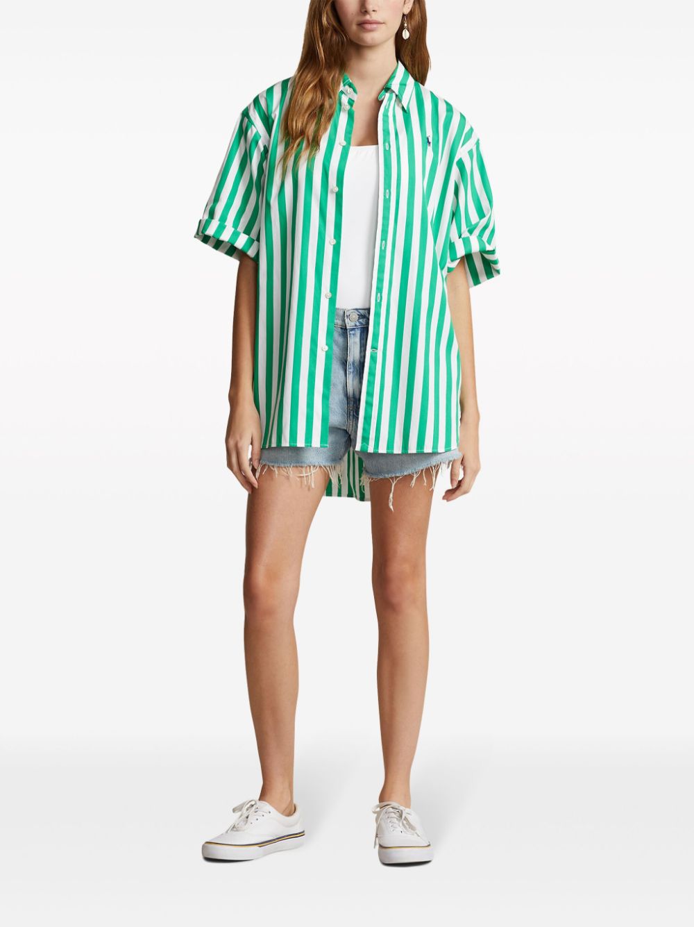 Polo Ralph Lauren logo-print striped shirt Women