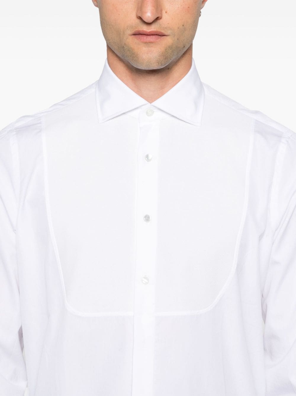 Shop Lardini Cotton Shirt In White