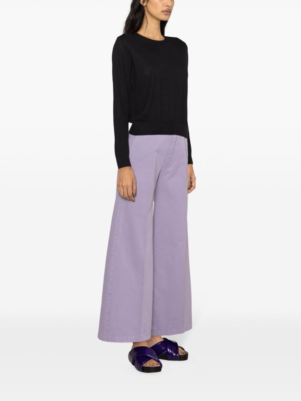 Shop Forte Forte High-waist Wide-leg Trousers In Purple