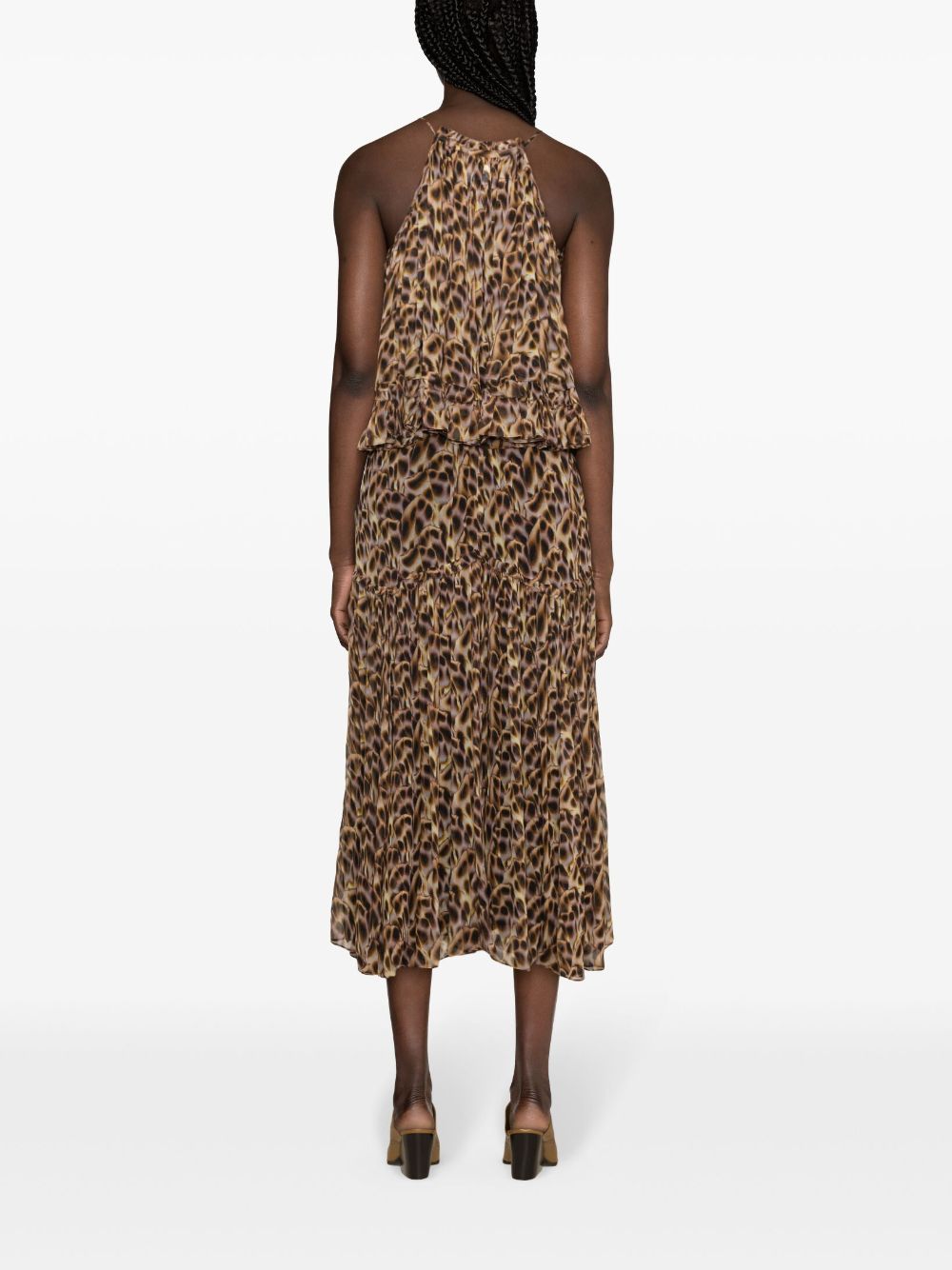 Shop Marant Etoile Veronique Draped Midi Skirt In Brown