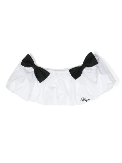 MSGM Kids bow-detailing cropped top