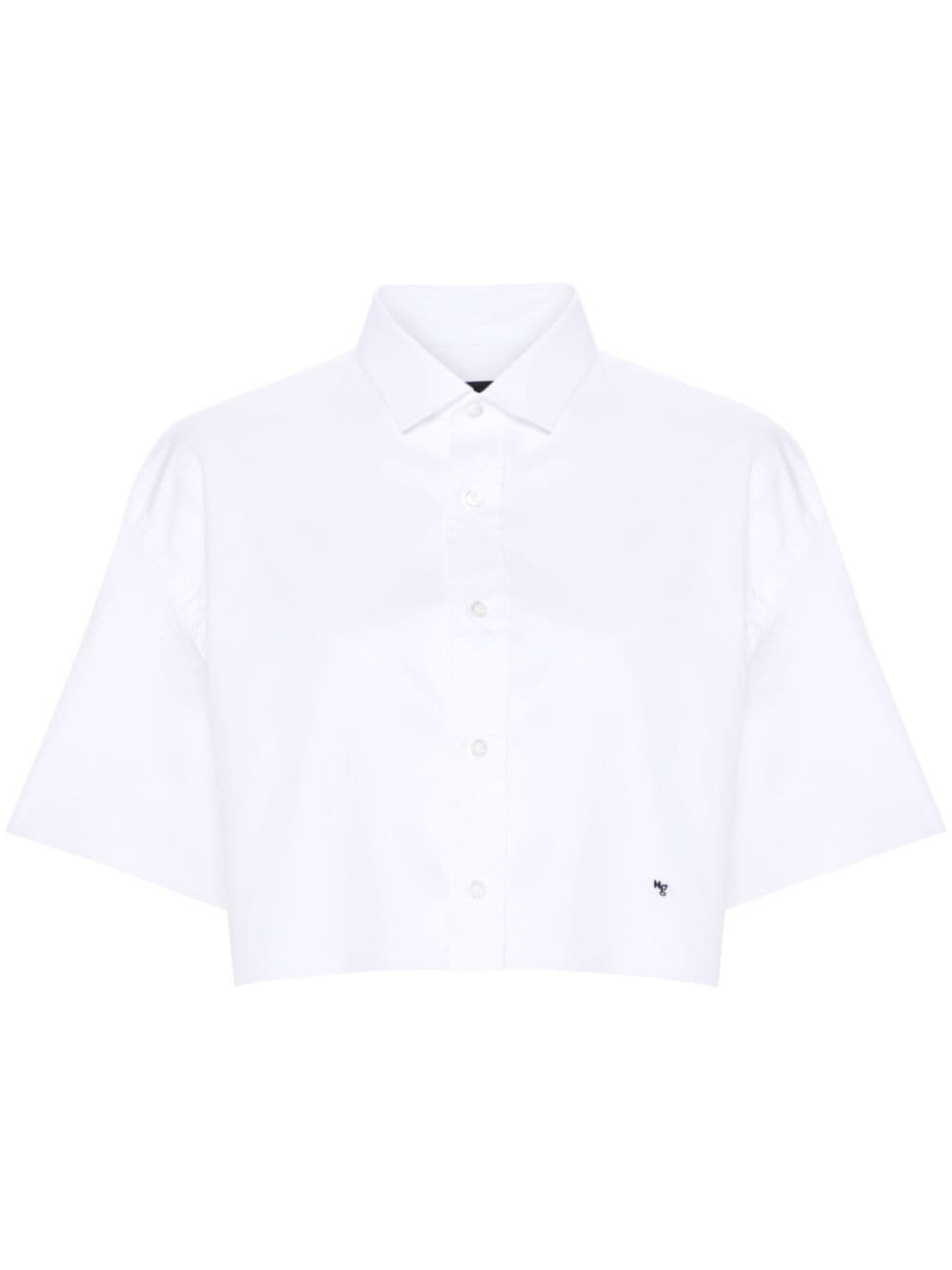 Hommegirls Raw-cut Cotton Shirt In White