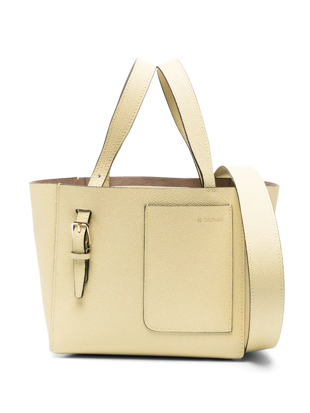 Valextra Mini Bucket Leather Tote Bag In Yellow