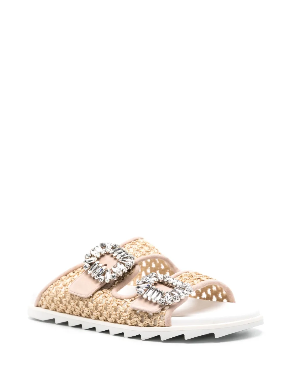 Roger Vivier Slidy Viv' Strass raffia sandals | Flat Sandals | Image 2