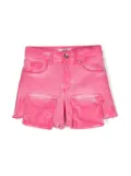 MSGM Kids embroidered-logo twill shorts - Pink
