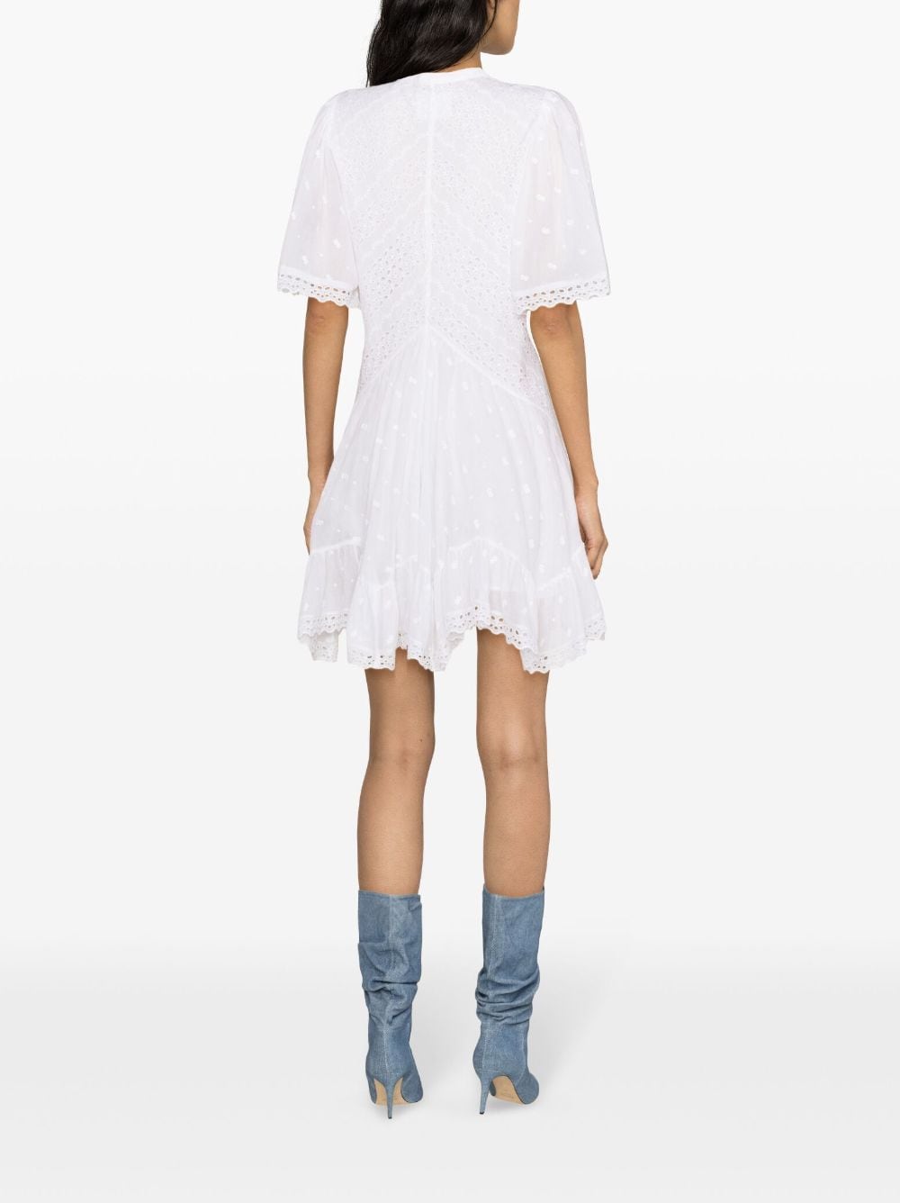 Shop Marant Etoile Slayae Broderie-anglaise Minidress In Weiss