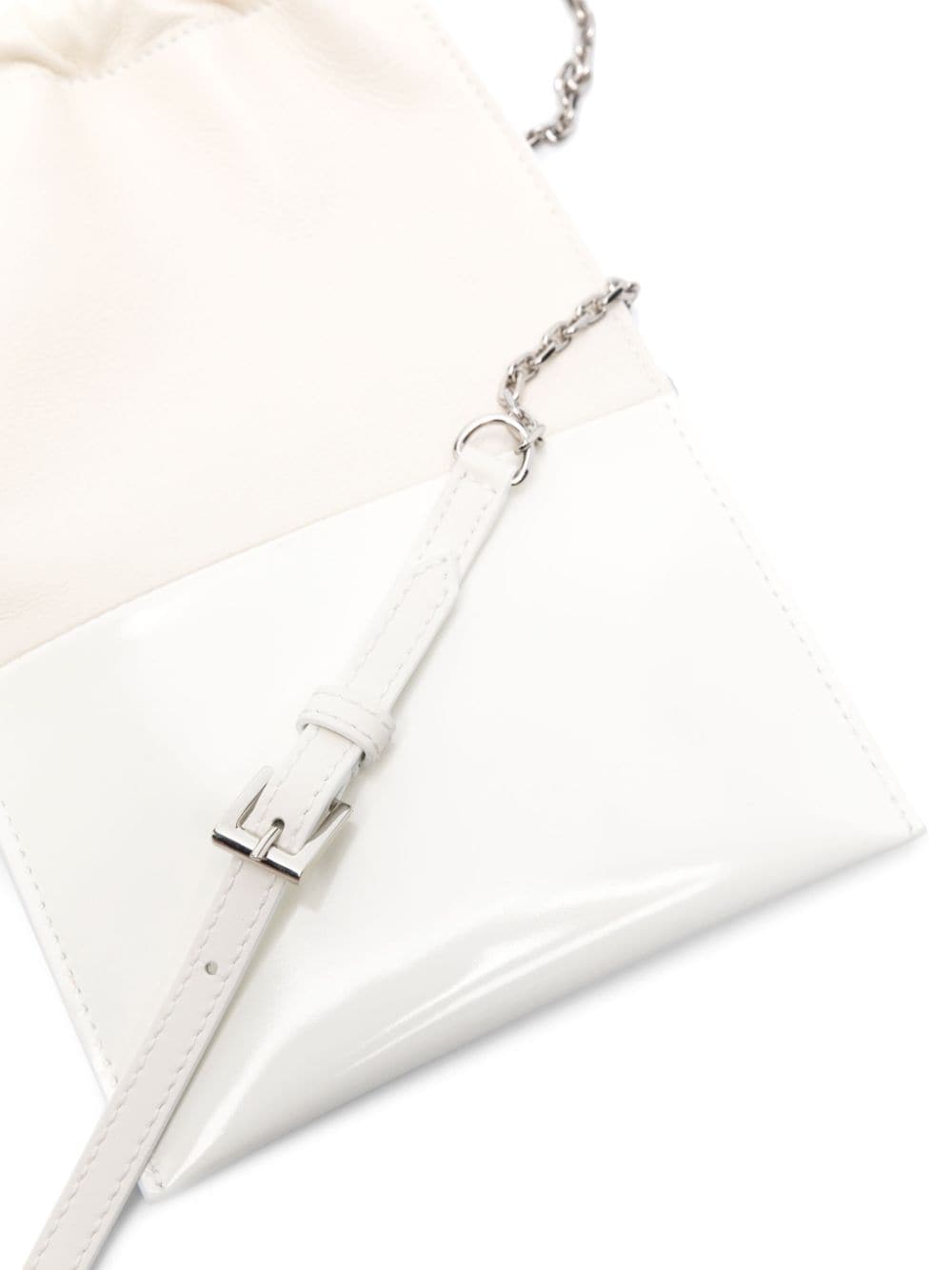 Shop Maison Margiela Leather Cross Body Bag In White