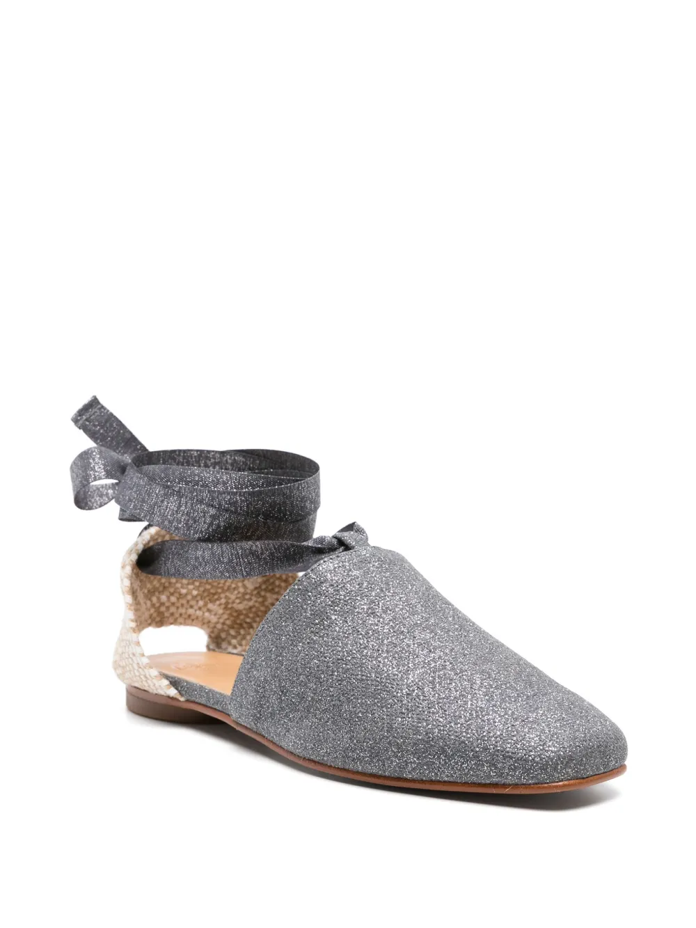 Castañer New Gala lurex ballerina shoes - Grijs