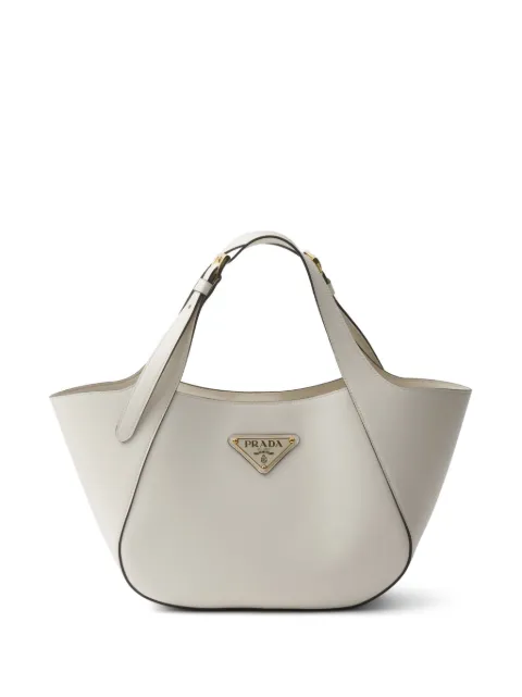 Prada medium triangle-logo tote bag