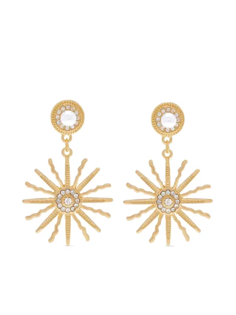 Hzmer Jewelry embellished sun-motif earrings