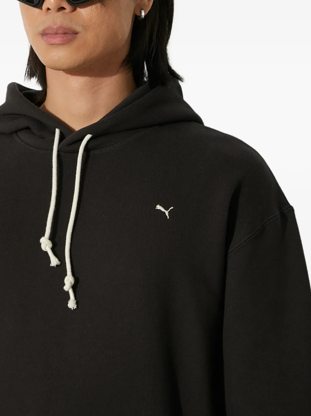 PUMA Hoodie met geborduurd logo Zwart