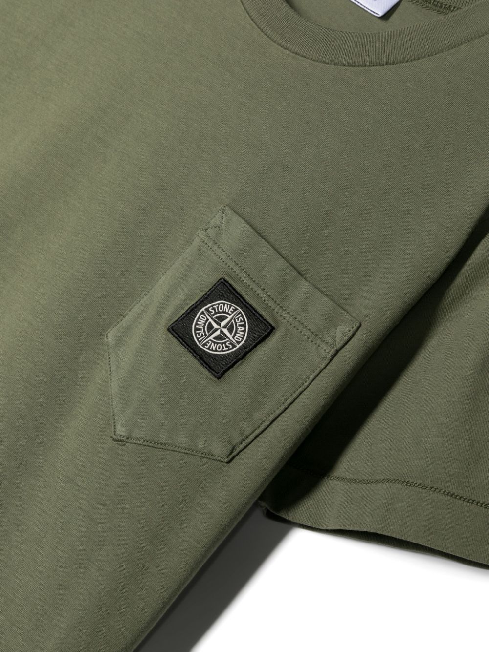 Shop Stone Island Junior Compass-patch Cotton T-shirt In Green