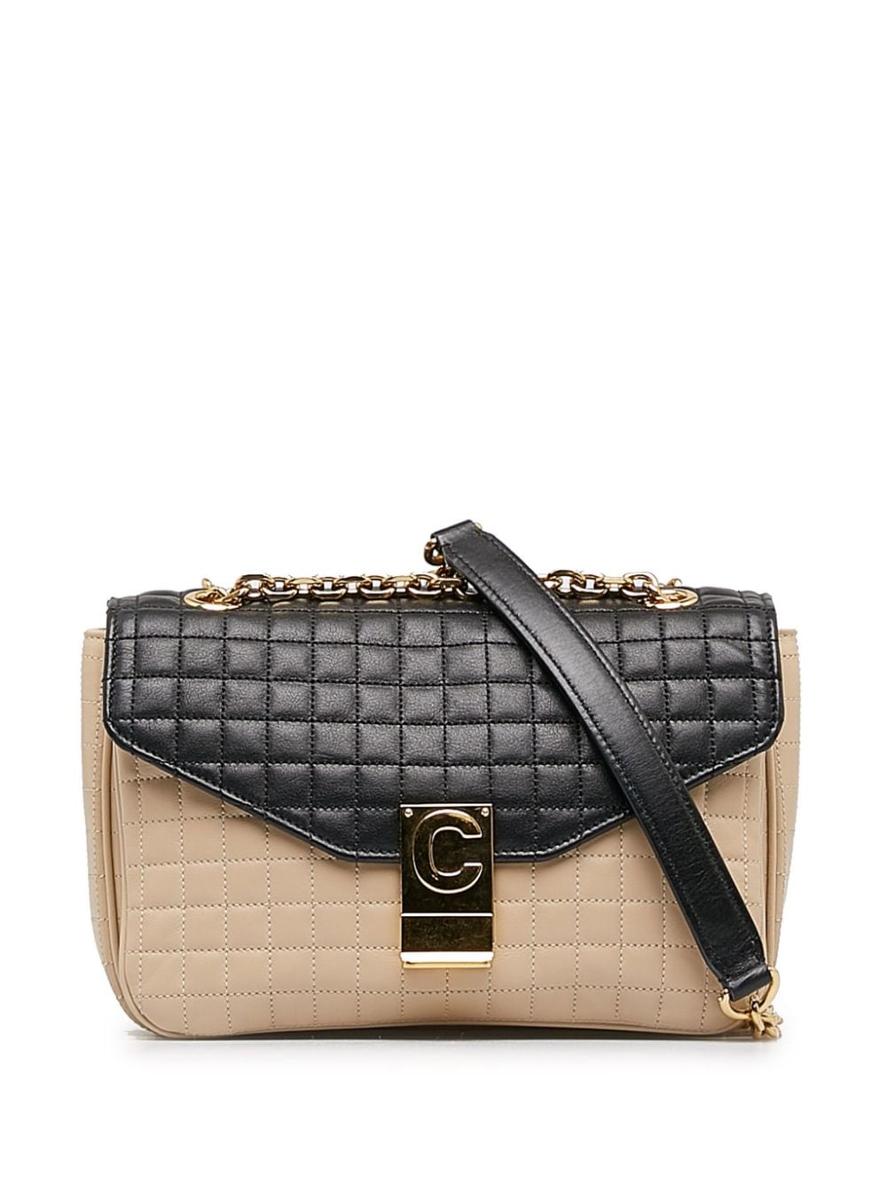 Celine Pre owned Medium C Quilted Crossbody Bag Neutrals