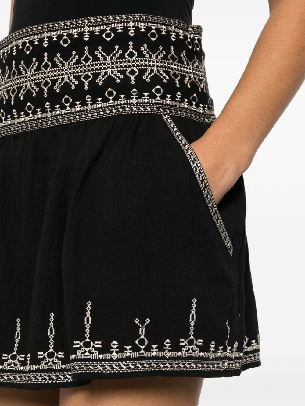 Shop Marant Etoile Picadilia Cotton Skirt In Black