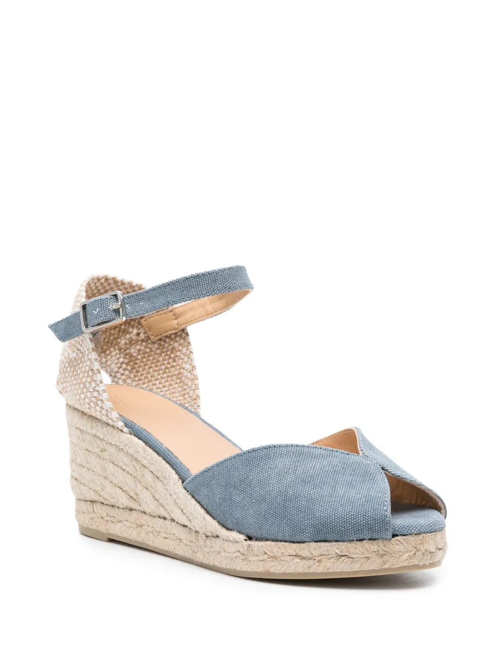 Shop Castaã±er Bianca 70mm Wedge Espadrilles In Blue