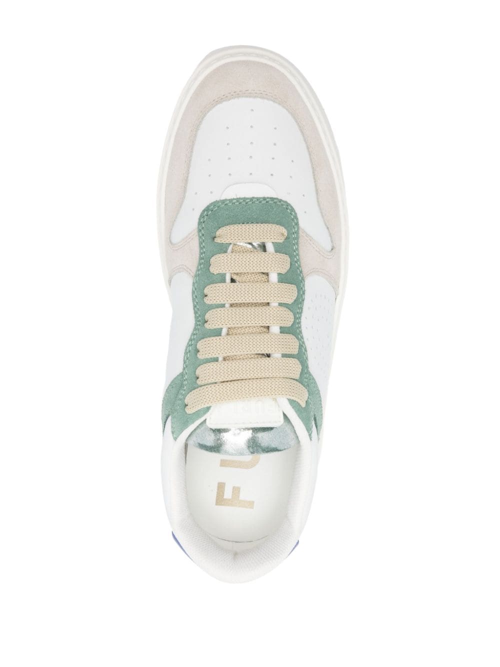 Shop Furla Panelled Leather Chunky Sneakers In White