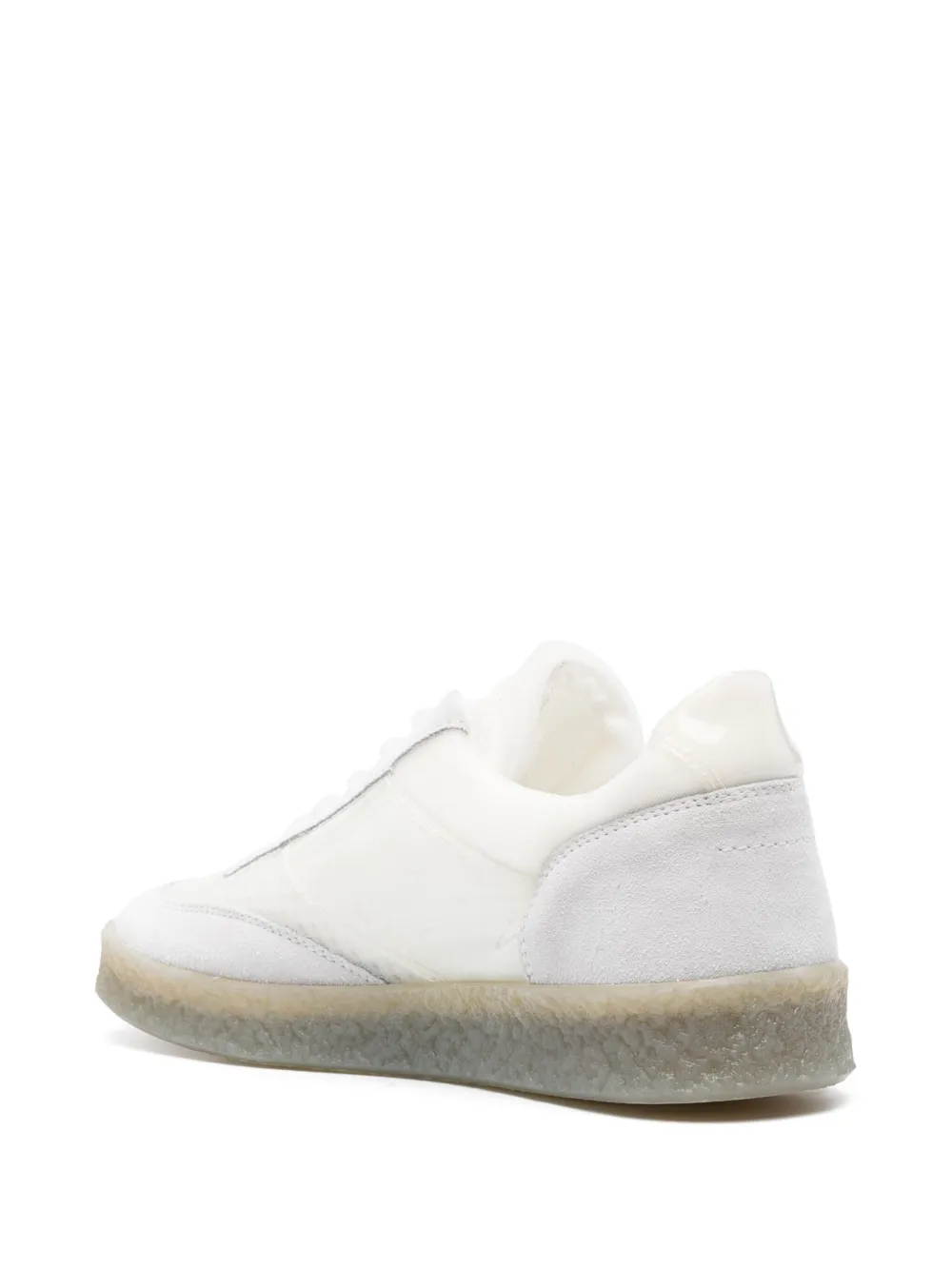 Shop Mm6 Maison Margiela Suede-panelling Mesh Sneakers In White