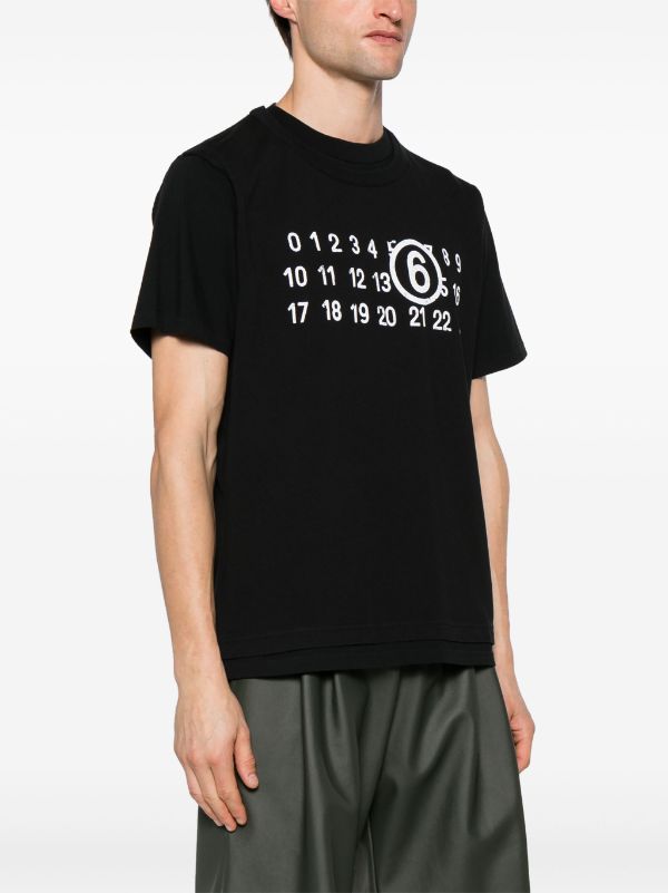 MM6 Maison Margiela numbers-motif Cotton T-shirt - Farfetch