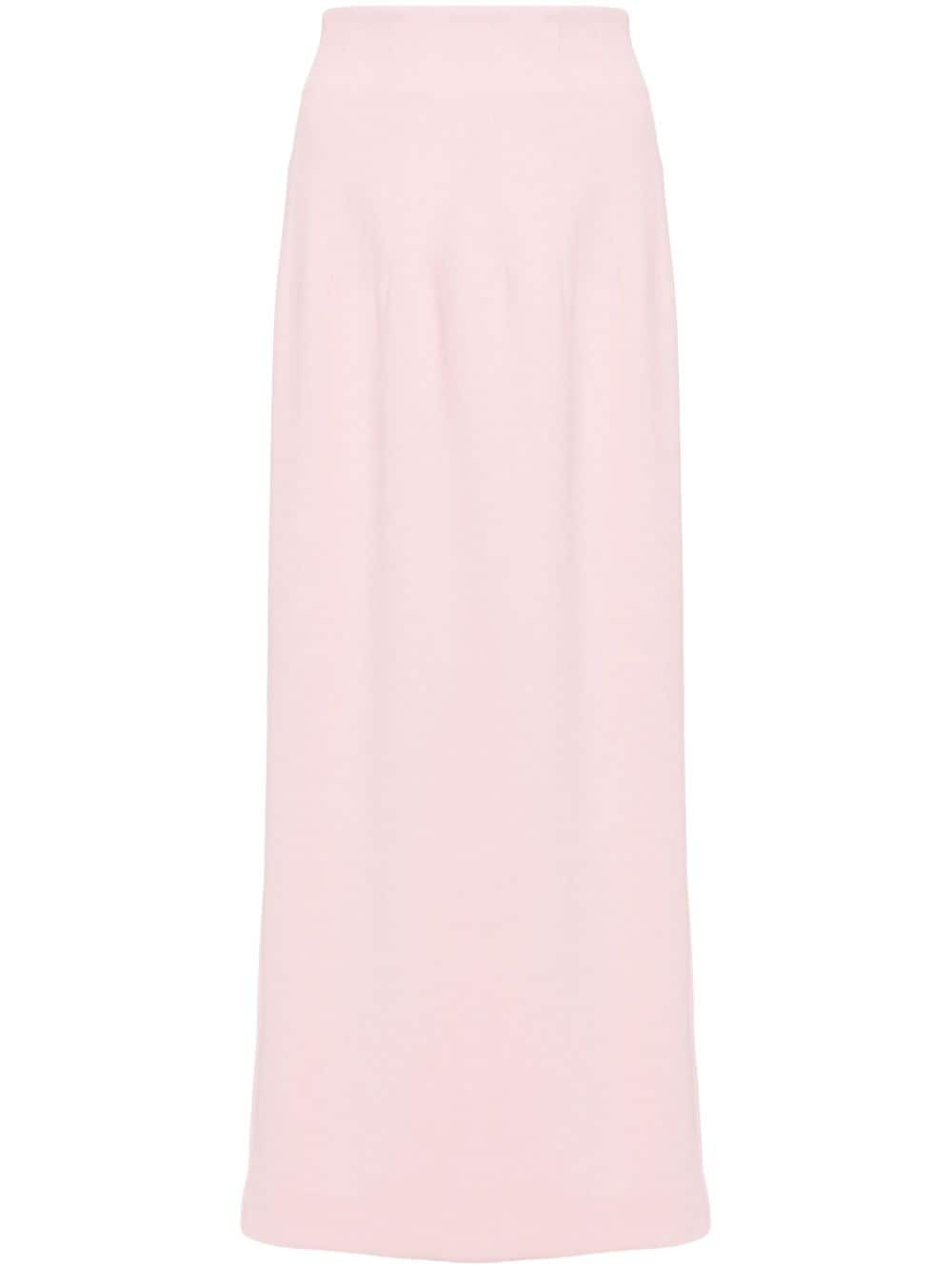 Shop Staud Jeremiah Crepe Maxi Skirt In Pink