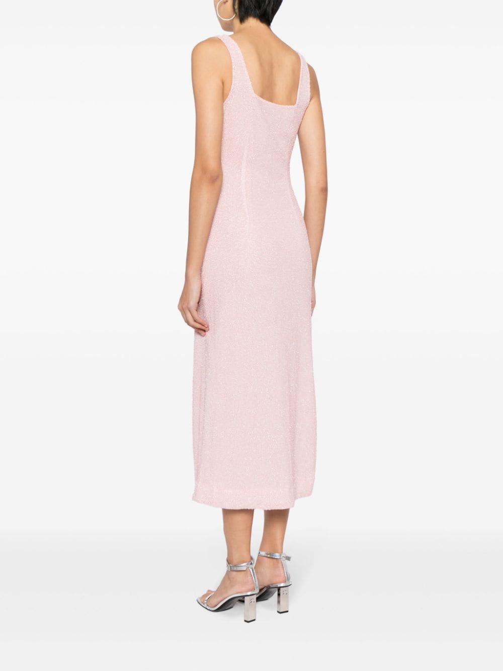 Shop Staud Le Sable Midi Dress In Pink
