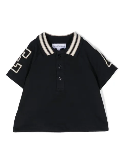 Emporio Armani Kids stripe-edge cotton polo shirt