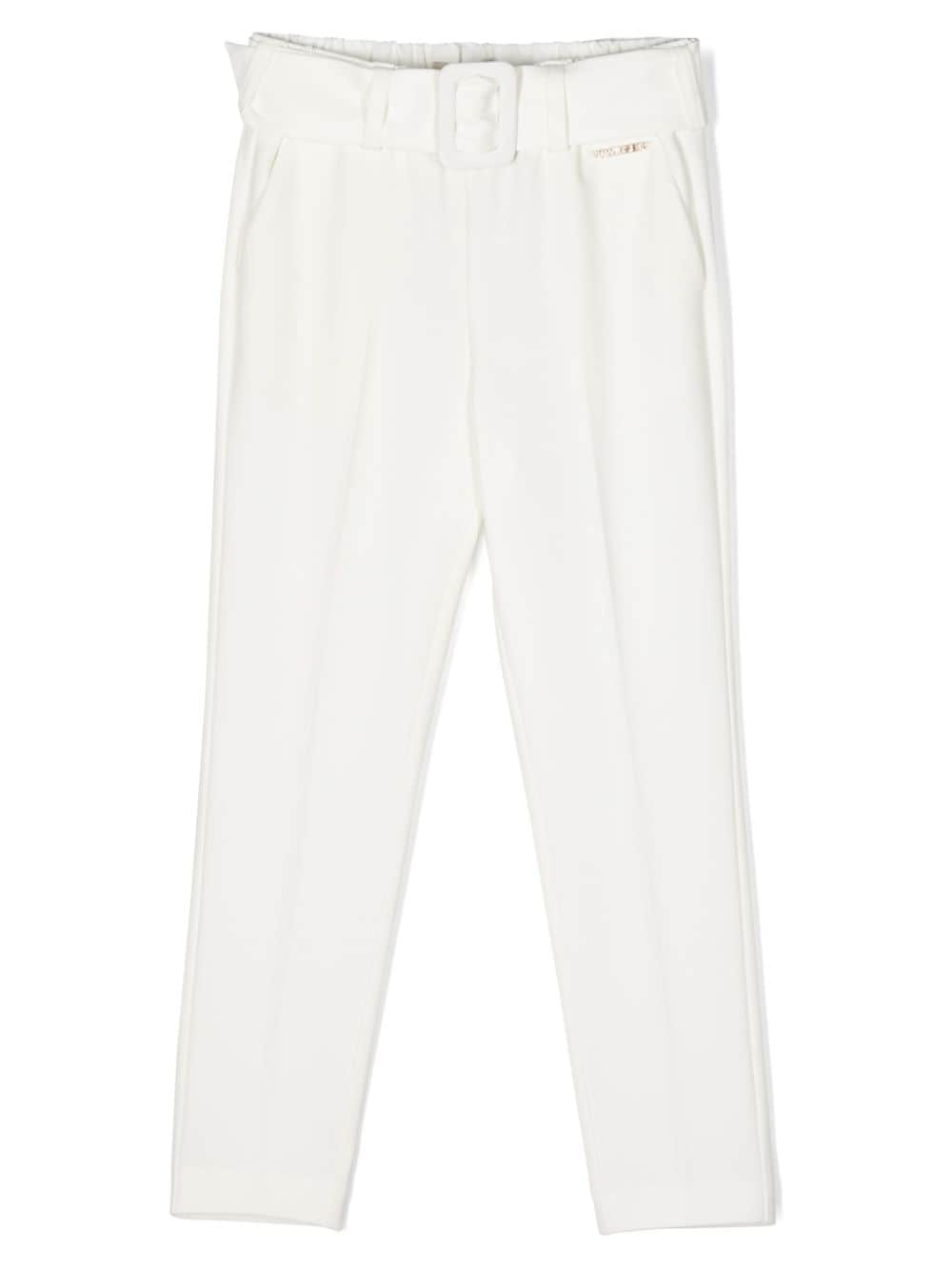 twinset kids pantalon de costume à coupe slim - blanc