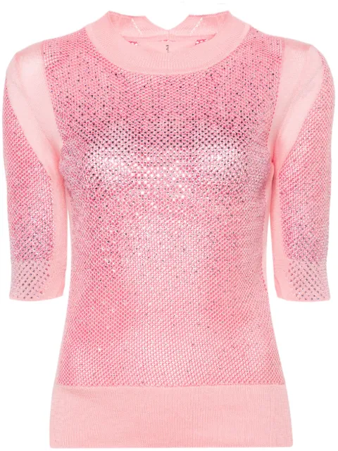 Ermanno Scervino crystal-embellished cotton top