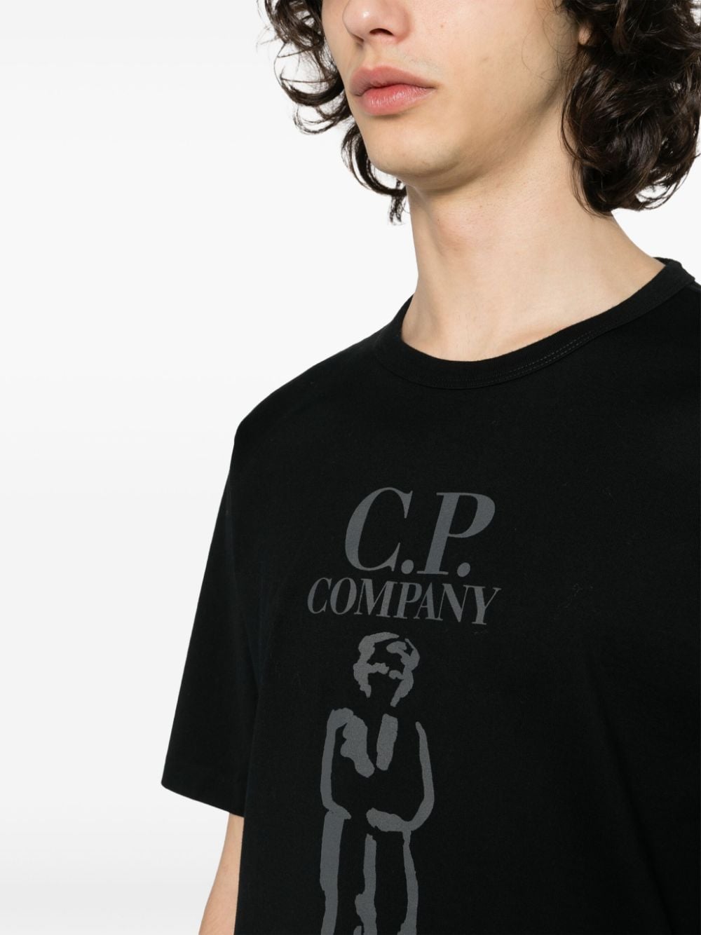 C.P. Company Katoenen T-shirt met logoprint Zwart