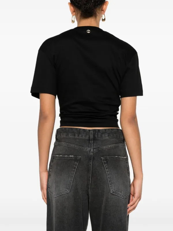Tシャツ・カットソー PACO RABANNE Chain T-shirt Black Rabanne logo-embellished Jersey T-shirt | Black | FARFETCH