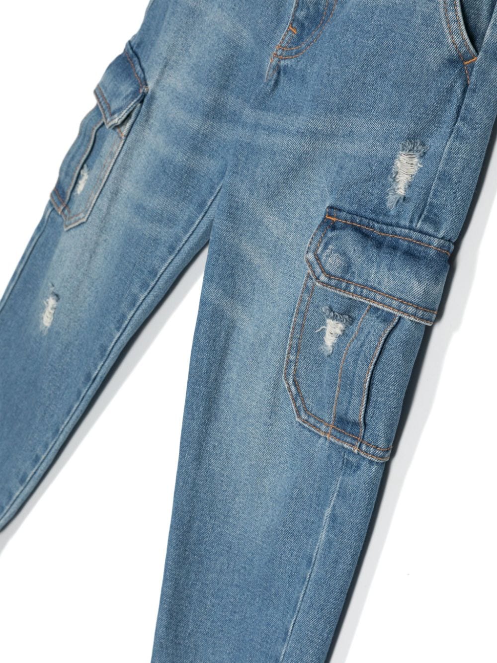 Shop Moschino Straight-leg Cargo Jeans In Blue