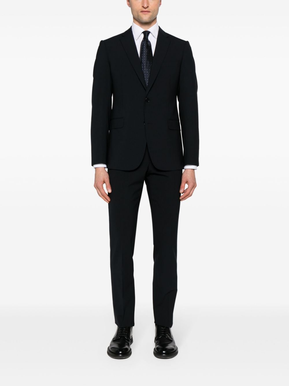 Shop Emporio Armani Single-breasted Suit In Blue