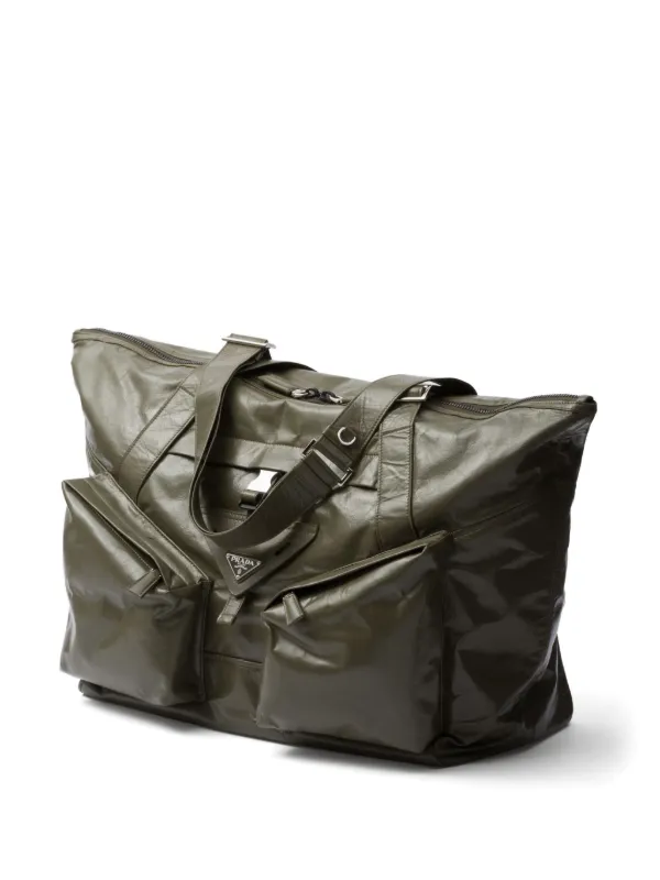Prada レザーボストンバッグ | グリーン | FARFETCH JP
