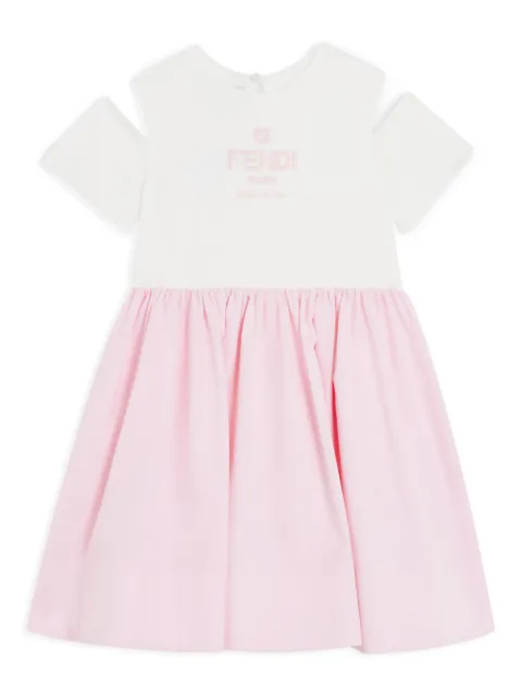 Fendi Kids vestido con logo bordado