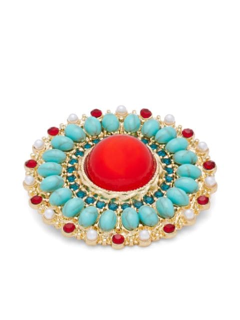 Hzmer Jewelry stone-embellished starbust brooch