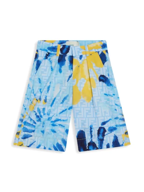 Fendi Kids tie-dye print cotton shorts