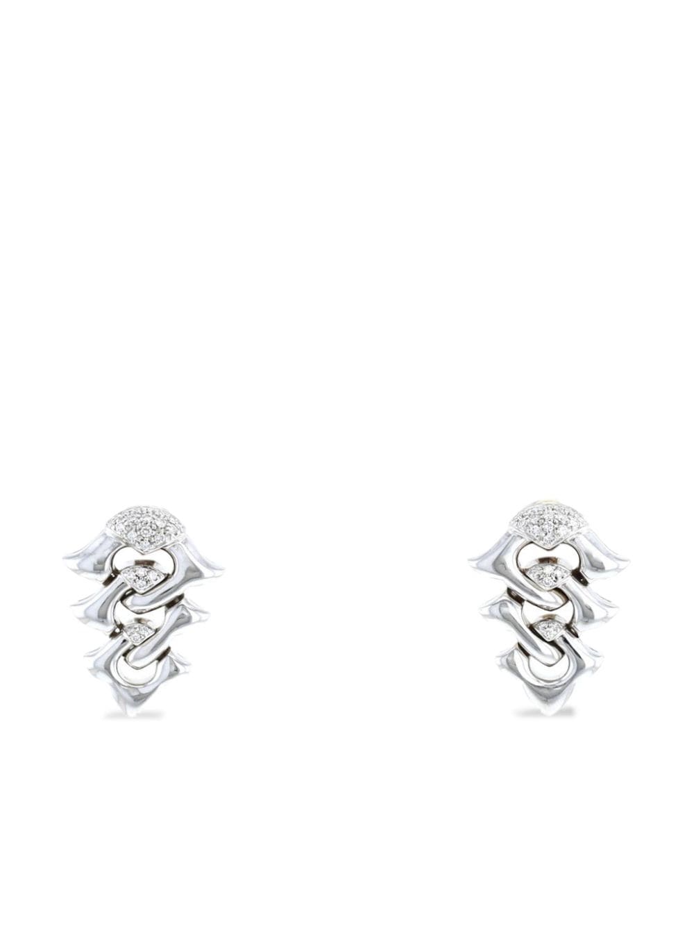 Pre-owned Bvlgari 2000s 18kt White Gold Diamond Earrings In Silver