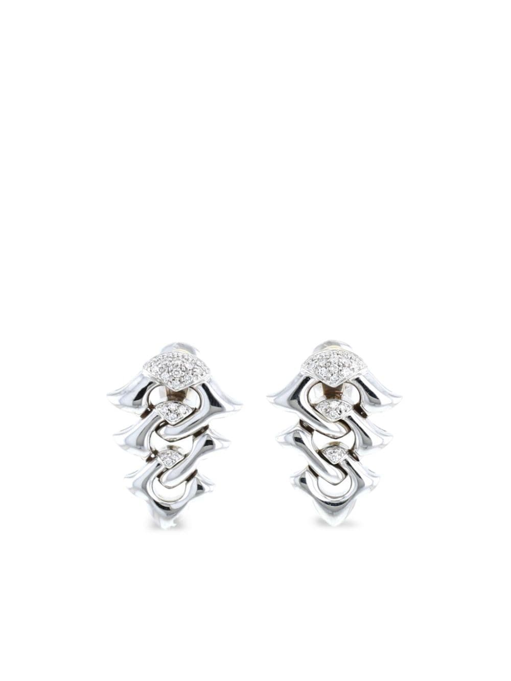 2000s 18kt white gold diamond earrings