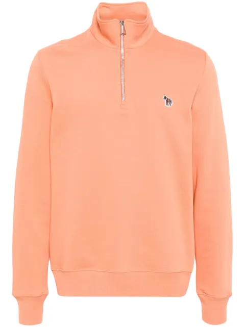 PS Paul Smith zebra-patch half-zip cotton sweatshirt