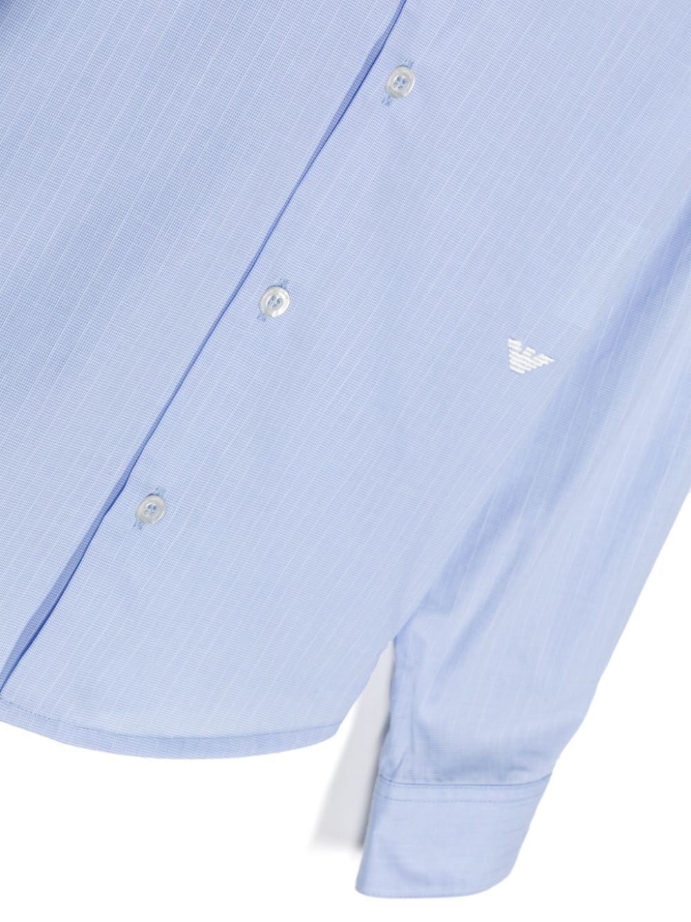 Shop Emporio Armani Embroidered-logo Cotton Shirt In Blue