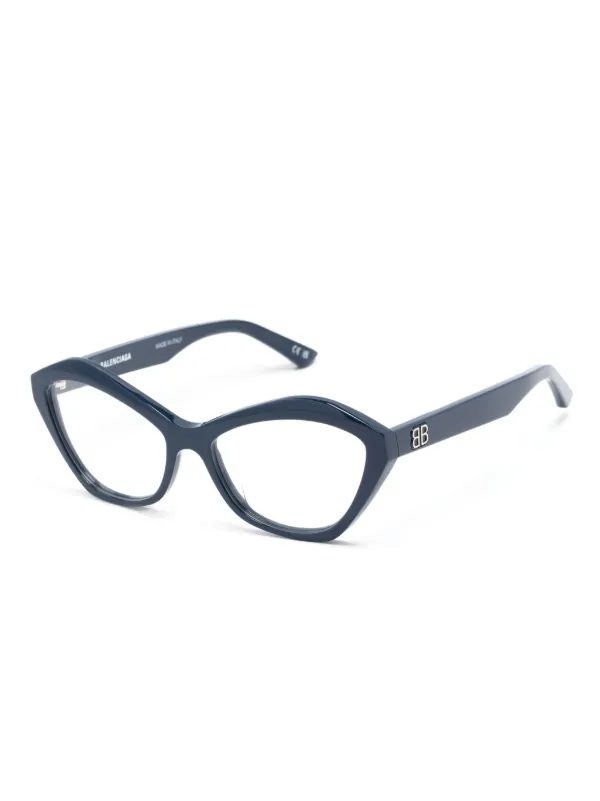 Balenciaga Eyewear BB0341O cat-eye Glasses | Blue | FARFETCH JO
